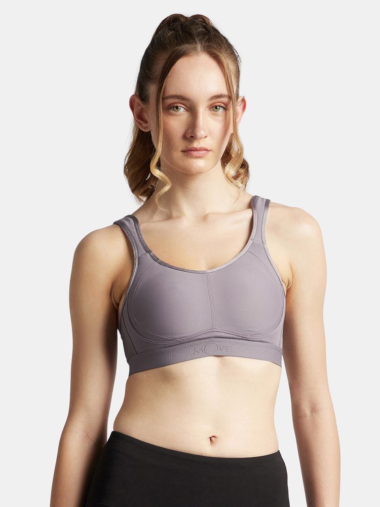 Jockey MI11 Wire free Plus Size Microfiber Elastane Active Wear Sports Bra-Minimal Grey-picture-26