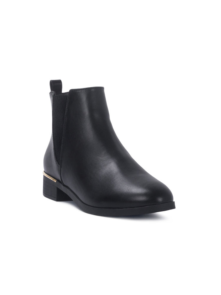 London Rag Solid Black Chelsea Boots-image-5