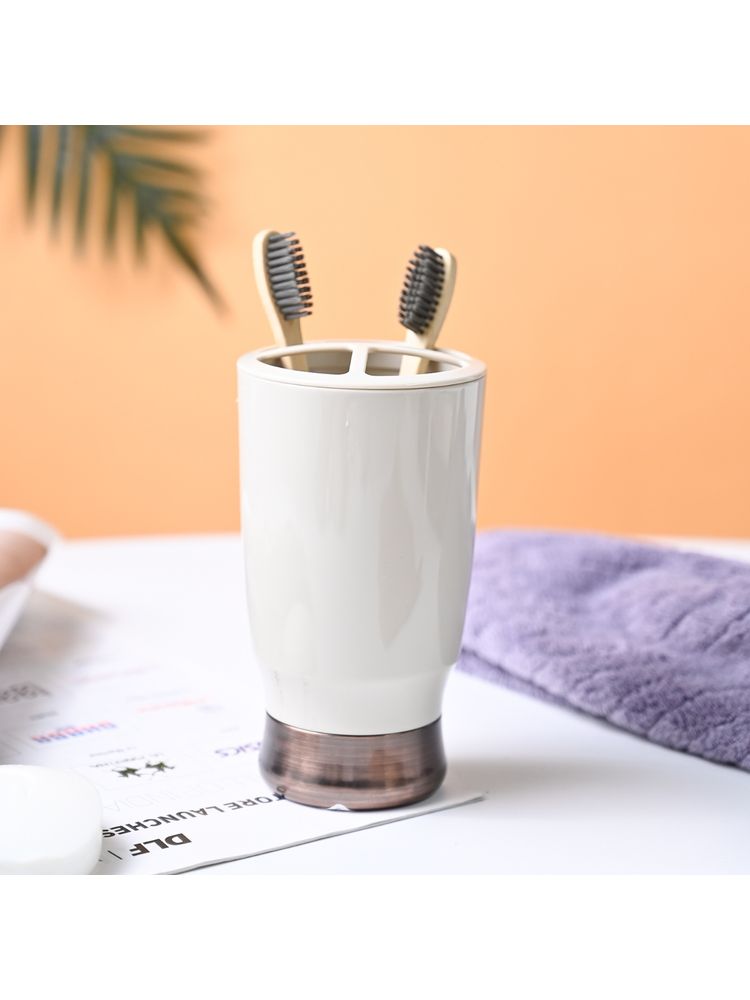 Voncasa Off White Toothbrush Holder For Bathroom-image-3