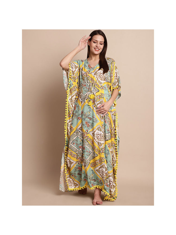 Secret Wish Multicolor Printed Maternity Kaftan-picture-19