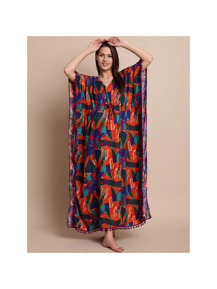 Secret Wish Multicolour Printed Maternity Kaftan-picture-19