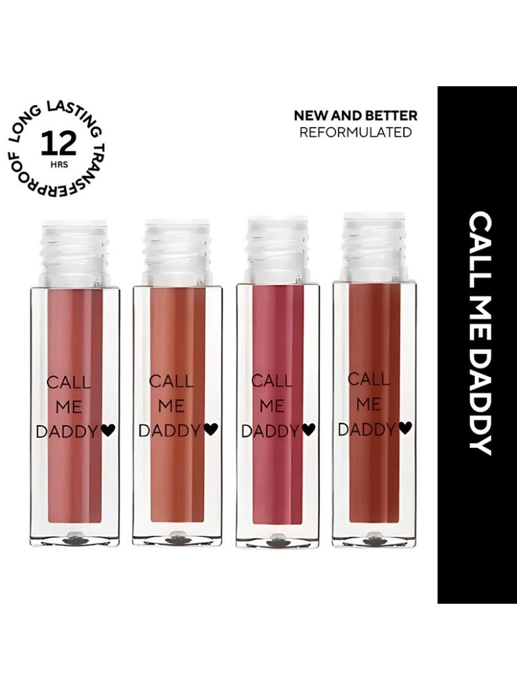 BLUR INDIA Call Me Daddy Liquid Lipstick MINI 4 Nude Matte Shades At 599 Transfer Proof + Long Lasting-image-6