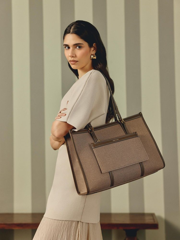 MIRAGGIO Brown Caitleen 14 Inch Tote Bag For Women (Large)