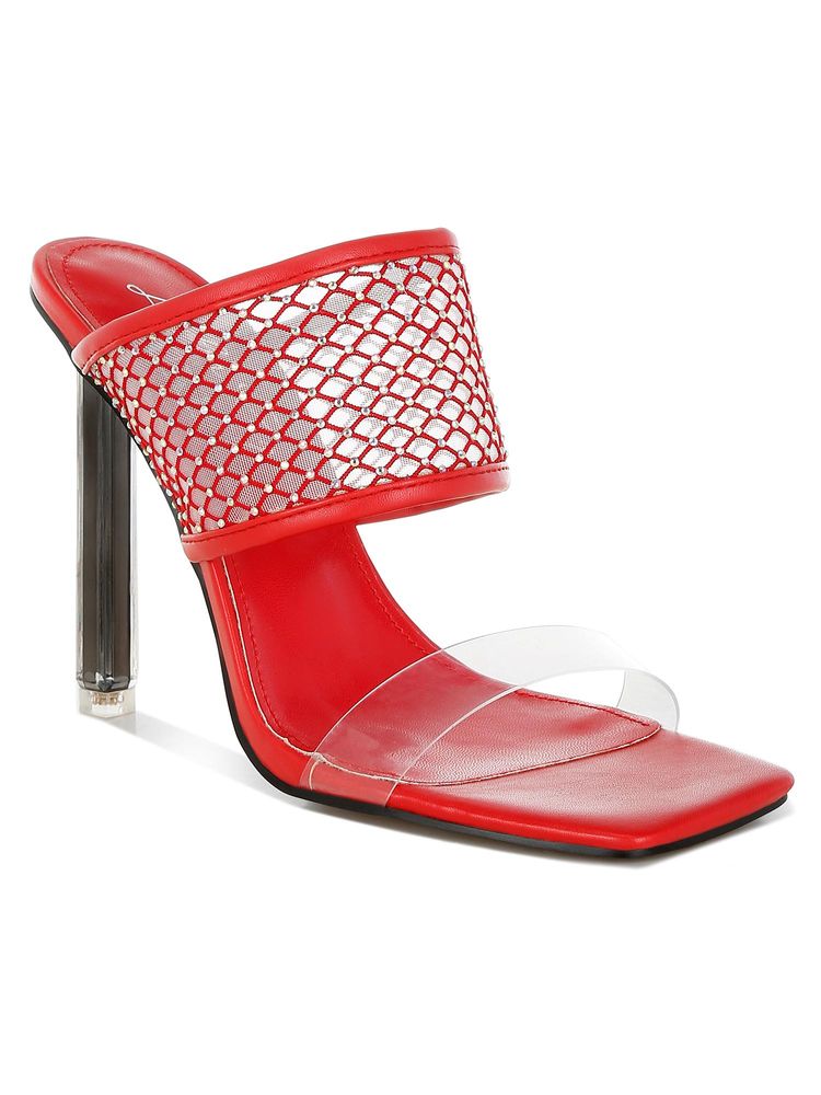 London Rag Luxe Women Clear Embellished Red Stiletto Heels-image-33