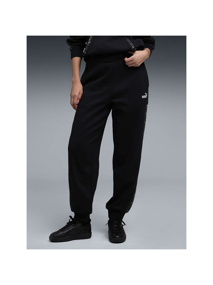 Puma Essentials Womens Fleece Black Animal Graphic Print Joggers-picture-16