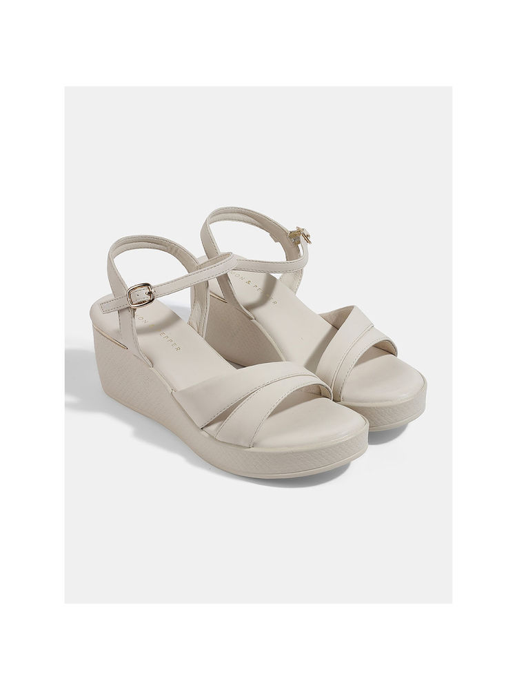 Lemon & Pepper White Wedge Heel Sandal-picture-20