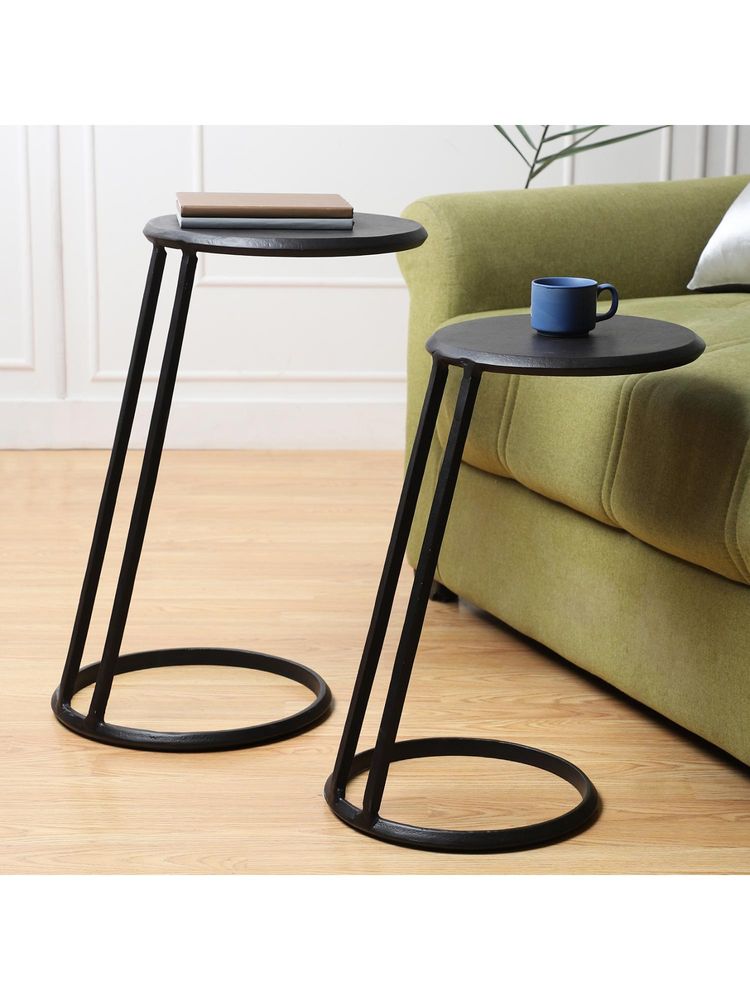 De Maison Decor Slanted Nesting Tables By Decor De Maison In Raw Black Pc Finish Small Size-image-6