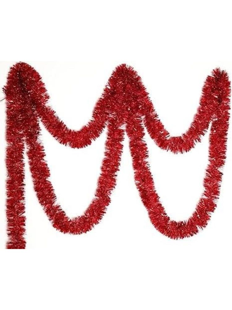 eCraftIndia Red Tinsel Christmas Garlands Artificial Garland For Decoration (2Pcs)-picture-44