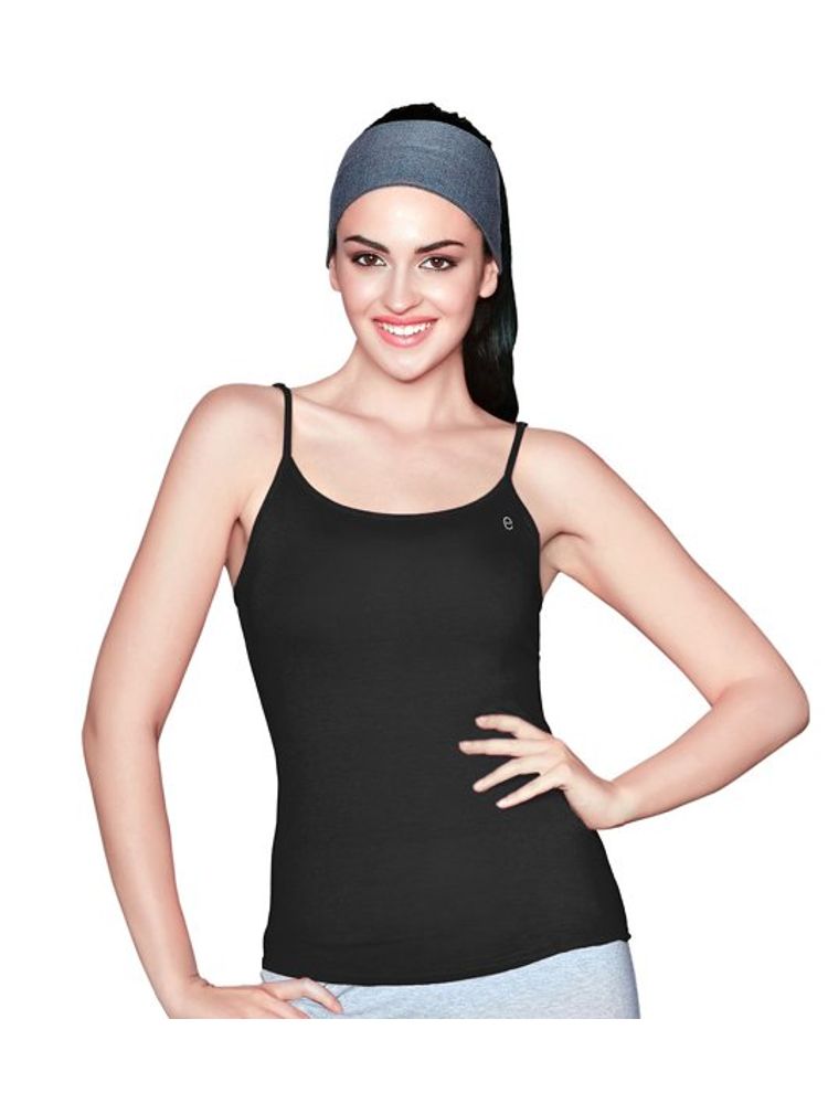 Enamor Fabulous Inners E001 Stretch Cotton Camisole - Black