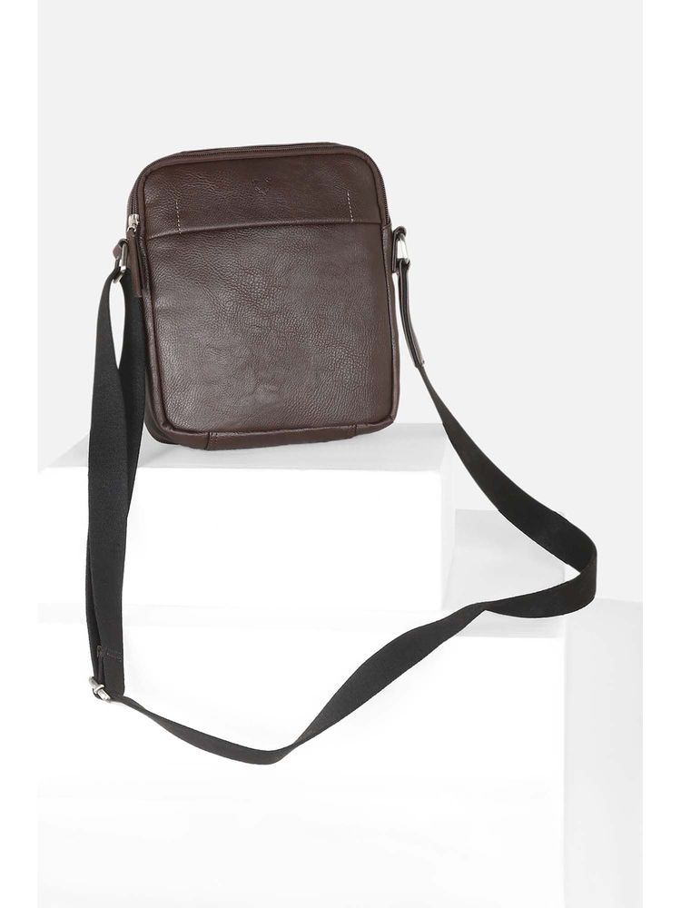 Allen Solly Men Casual Textured Brown Sling Bag-picture-27