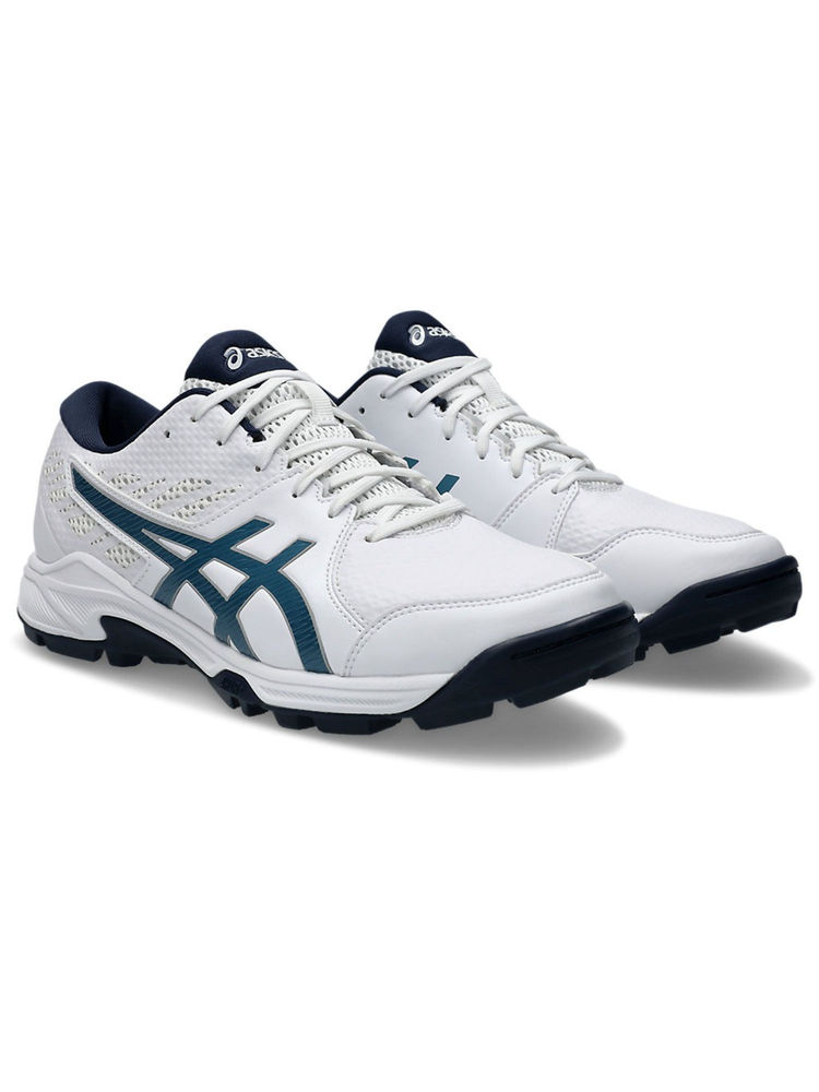 ASICS Unisex GEL-PEAKE 2 Cricket Shoes White & Blue & Blue