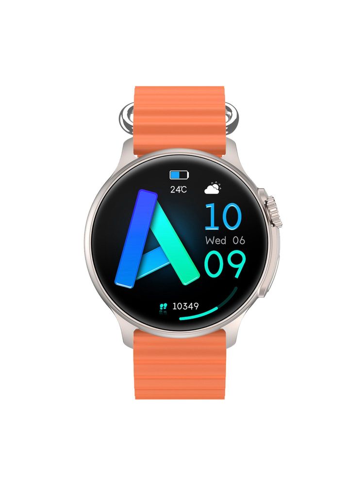French Connection Nexus Premium Smart Watch with Orange Silicone Strap - FCSW03-1 (M)