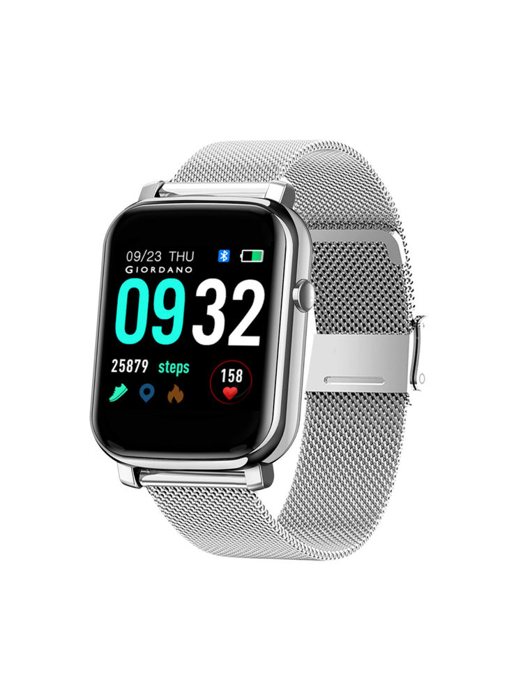 Giordano Silver Smart Watch 1.3 Display With Health Monitoring & IP68 Water Resistance - GT02-GR