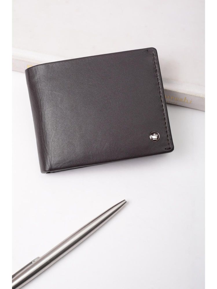 Louis Philippe Men Formal Brown Textured Wallet-picture-14
