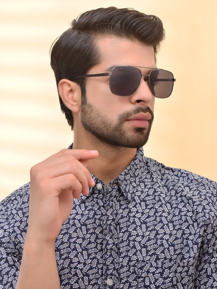 Royal Son Black Polarized Retro Square Sunglasses