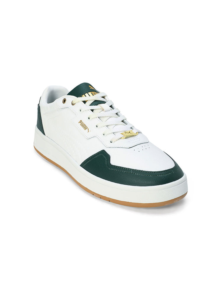 Puma Court Classic Lux Unisex White & Green Sneakers-picture-24