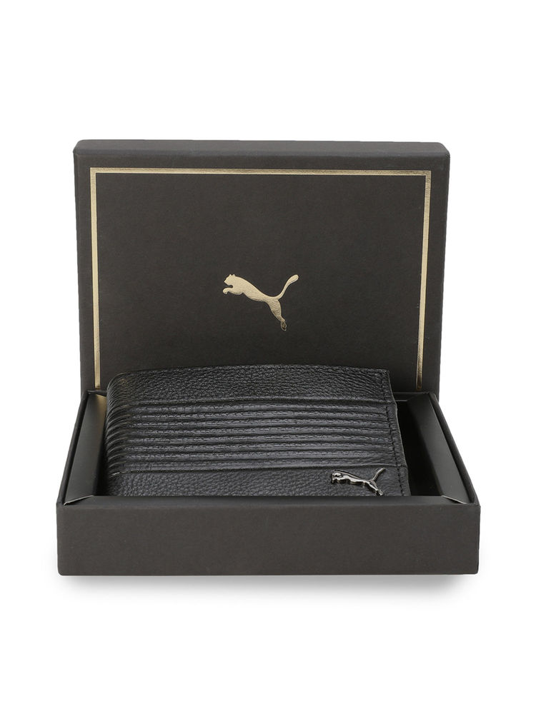 Puma Black Leather Cruise V2 Bi-Fold Wallet-image-7