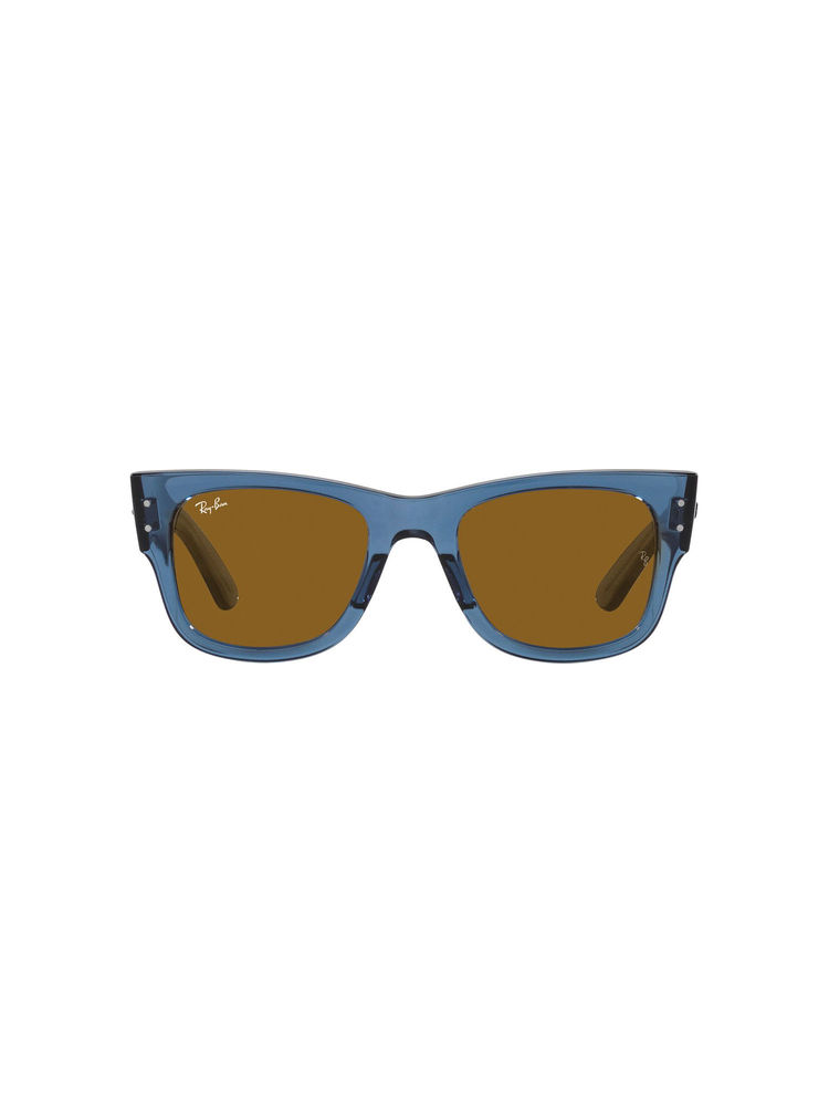 Ray-Ban Transparent Blue Sunglasses 0RB0840S Square Blue Frame Brown Lens (51)-image-12