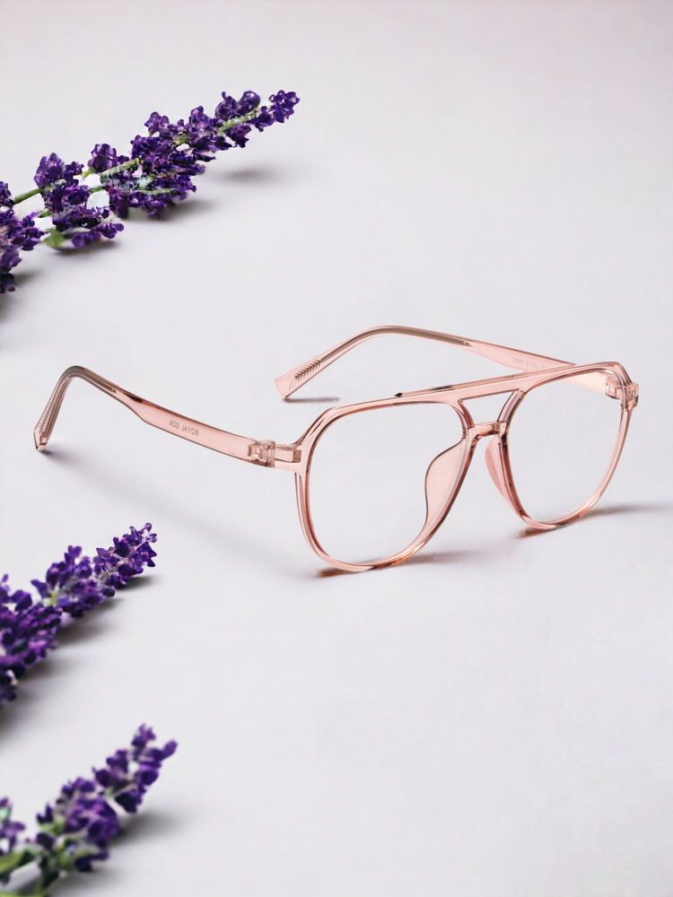 ROYAL SON Aviator Transparent Brown Specs for Men Women SF0060-C4