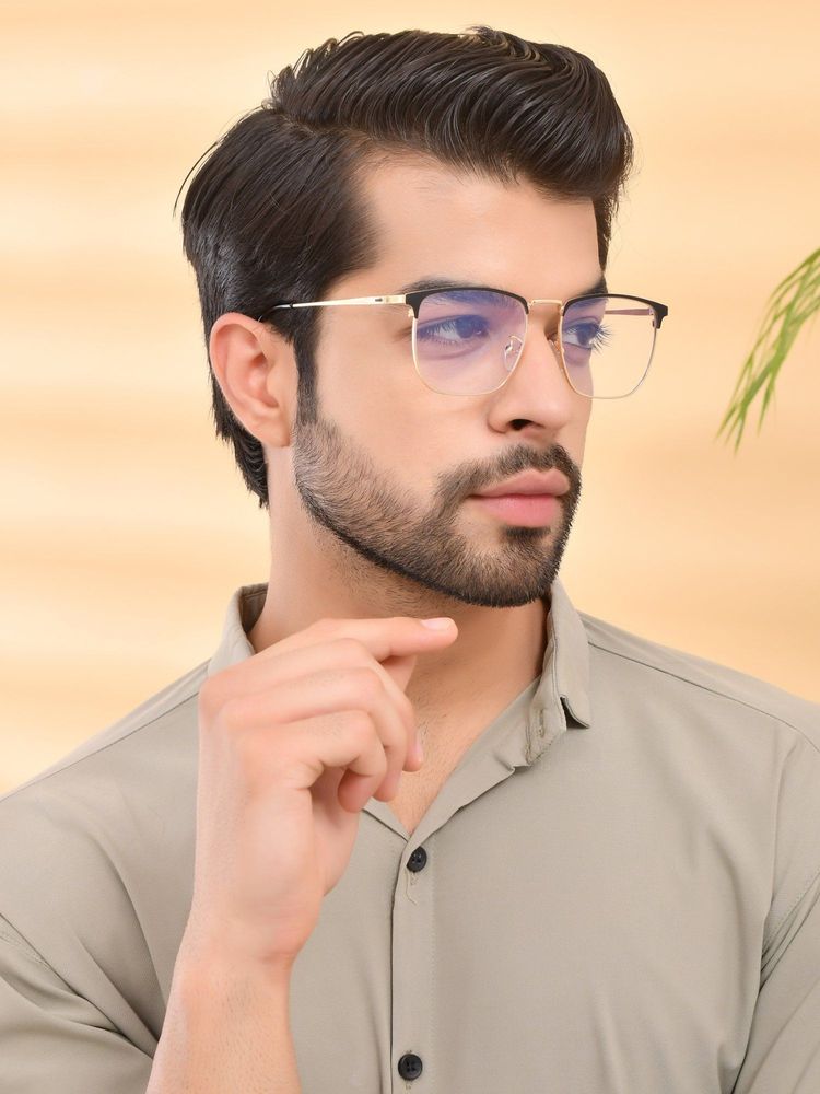 ROYAL SON Square Black Gold Glasses for Men Women Sf0086-C4-image-1