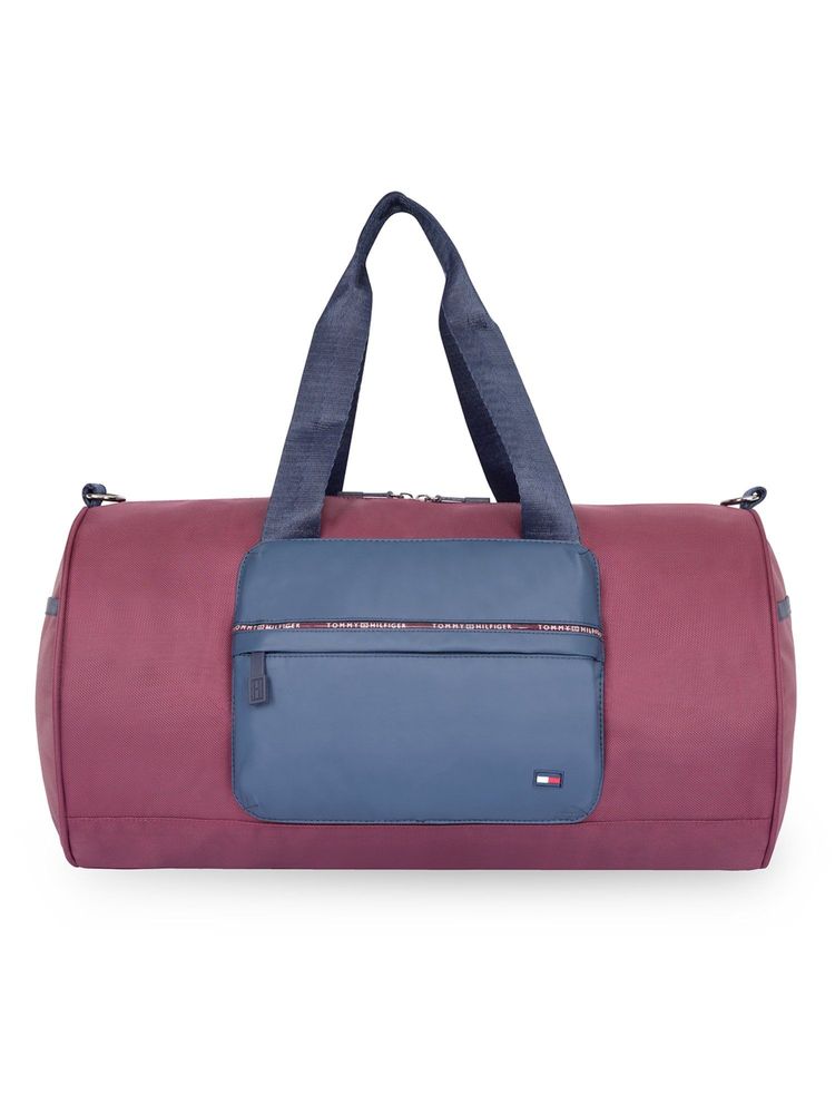 tommy hilfiger accessories Tommy Hilfiger Unisex Shawnee Polyester Gym Bag Duffel - Maroon & Navy Blue-picture-25