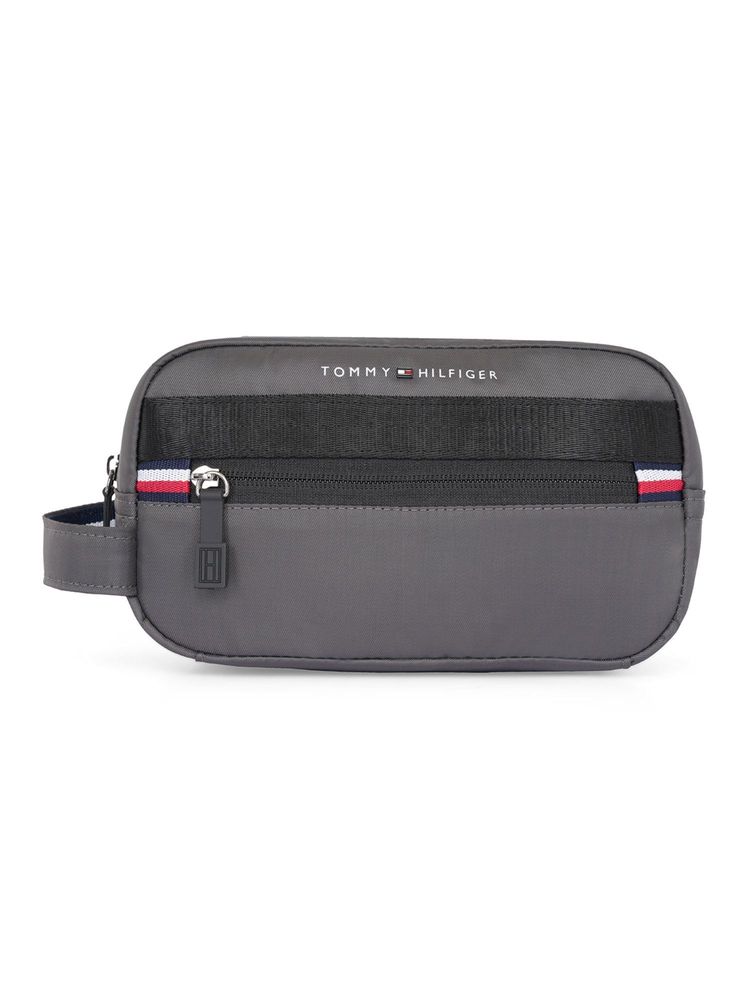 tommy hilfiger accessories Tommy Hilfiger Unisex Livonia Polyester Toiletry Travel Pouch - Grey & Black-picture-26