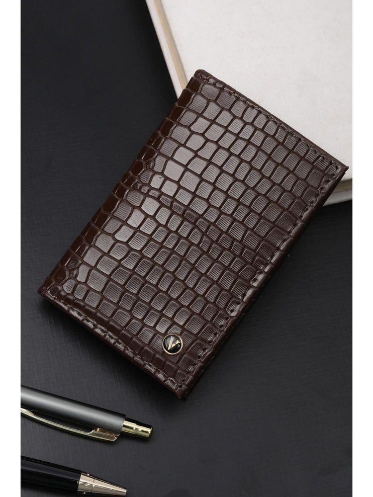 Van Heusen Men Casual Brown Textured Wallet-picture-10