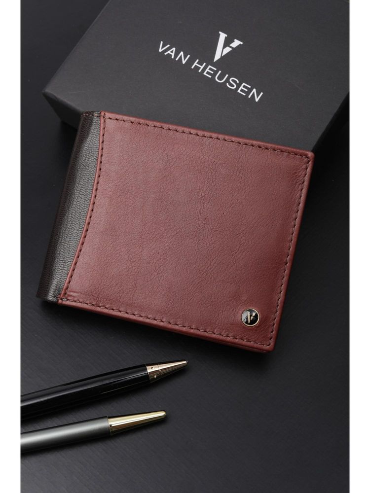 Van Heusen Men Casual Brown Solid Wallet-picture-23