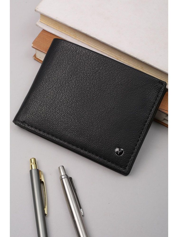 Van Heusen Men Formal Black Textured Wallet-image-48