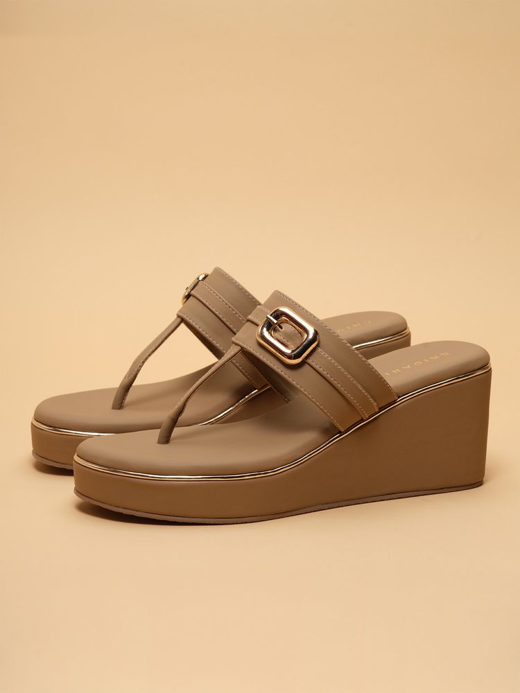Eridani Evlyn Beige Casual Wedges Heels-picture-23