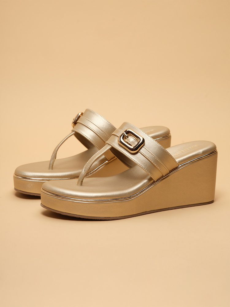 Eridani Evlyn Gold Casual Wedges Heels-image-32