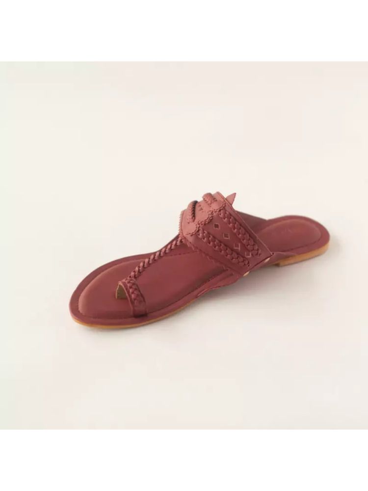AUZORI Women Cherry Red Kolhapuri - Red-image-33