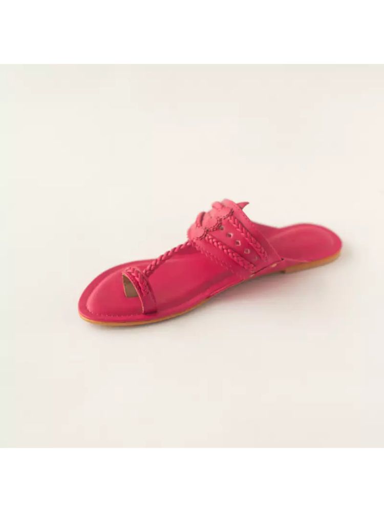 AUZORI Women Hot Hot Pink Kolhapuri - Pink-picture-26