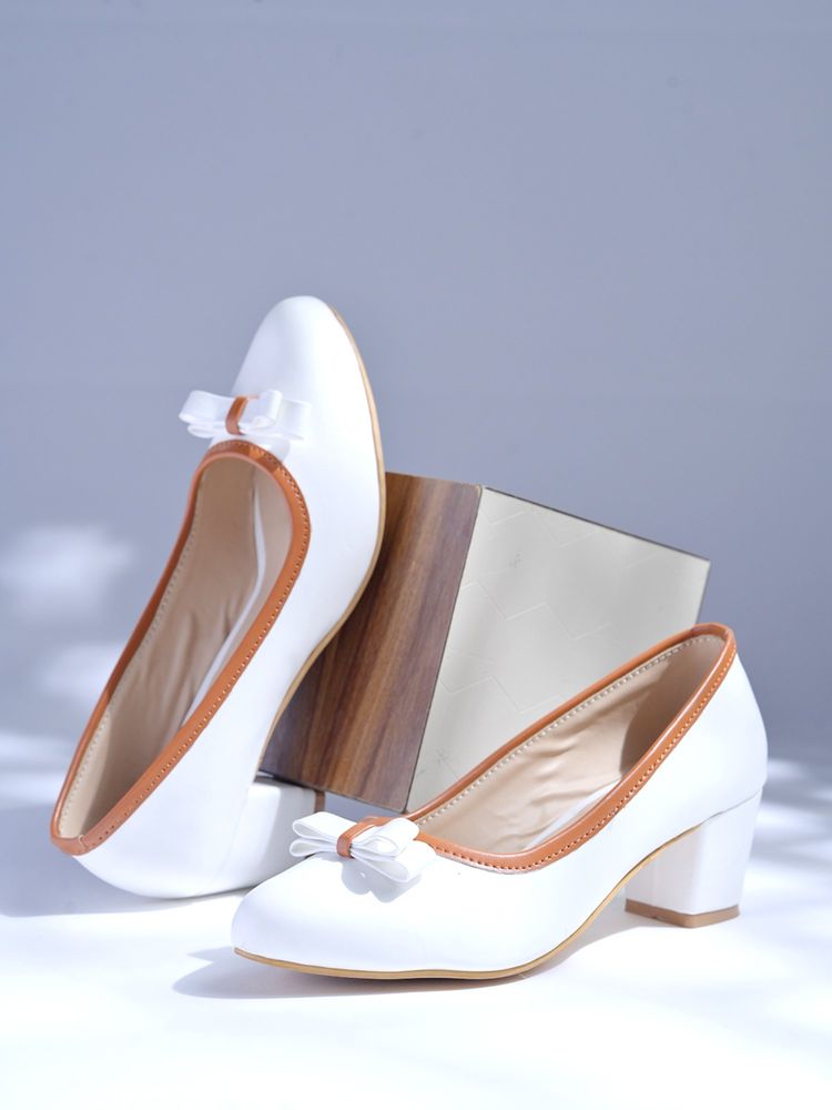 Shoetopia Stylish White Pumps Heels-image-26