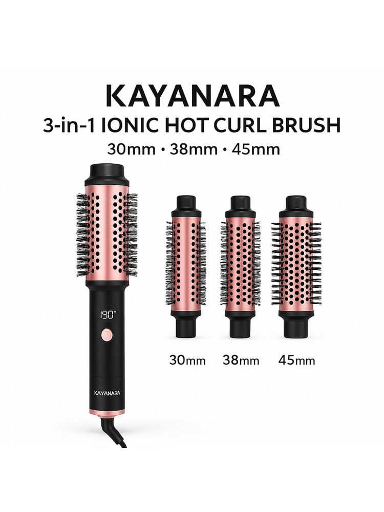 Kayanara 3 In 1 Thermal Hair Brush, Curling, Straightening & Volumizing Hot Brush-picture-14
