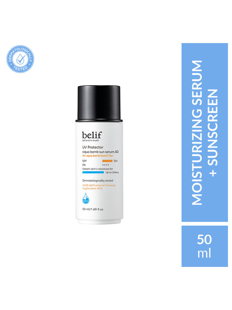 belif UV Protector Aqua Bomb Vegan Korean Face Sunscreen Serum SPF50+ with Niacinamide,No White Cast-image-35