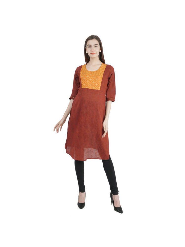 Morph Maternity Maroon Ethnic Nursing Kurta-picture-15