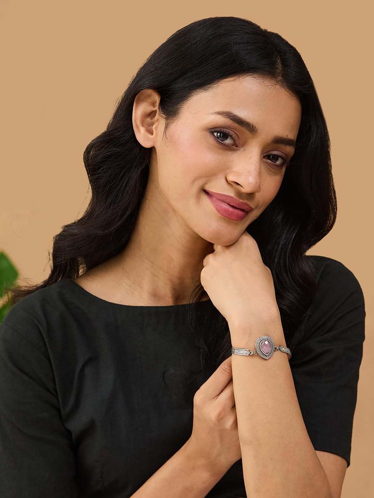 Fabindia Pink Metal Adjustable Bracelet-image-39
