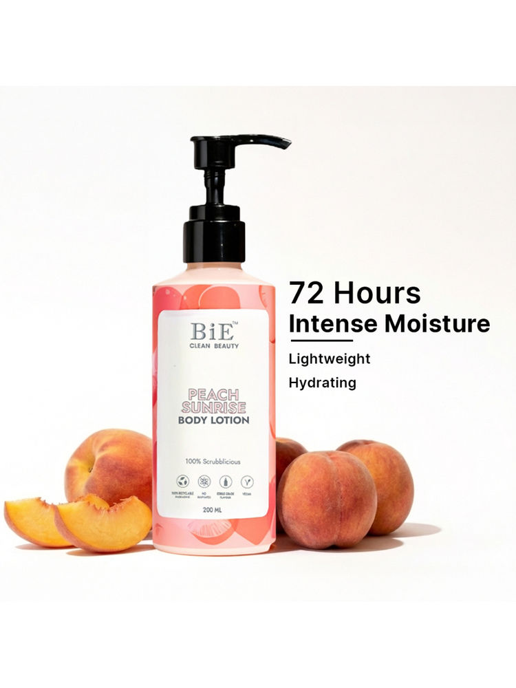 BiE Peach Sunrise Body Lotion with Hyaluronic Acid & Niacinamide for 72H Hydration & Moisturization-image-10