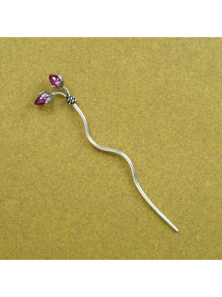 SABERA Silver Twin Bud Silver Raj Tilak Stick-picture-26