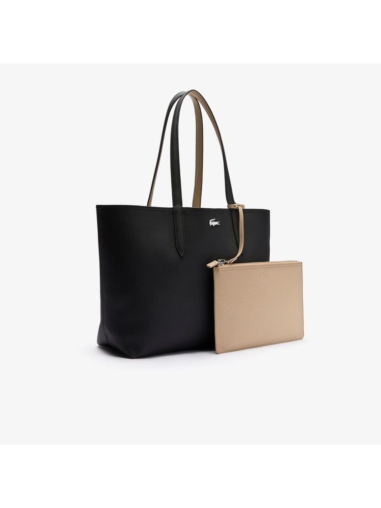 Lacoste Black Anna Reversible Tote Bag with Pouch-image-28