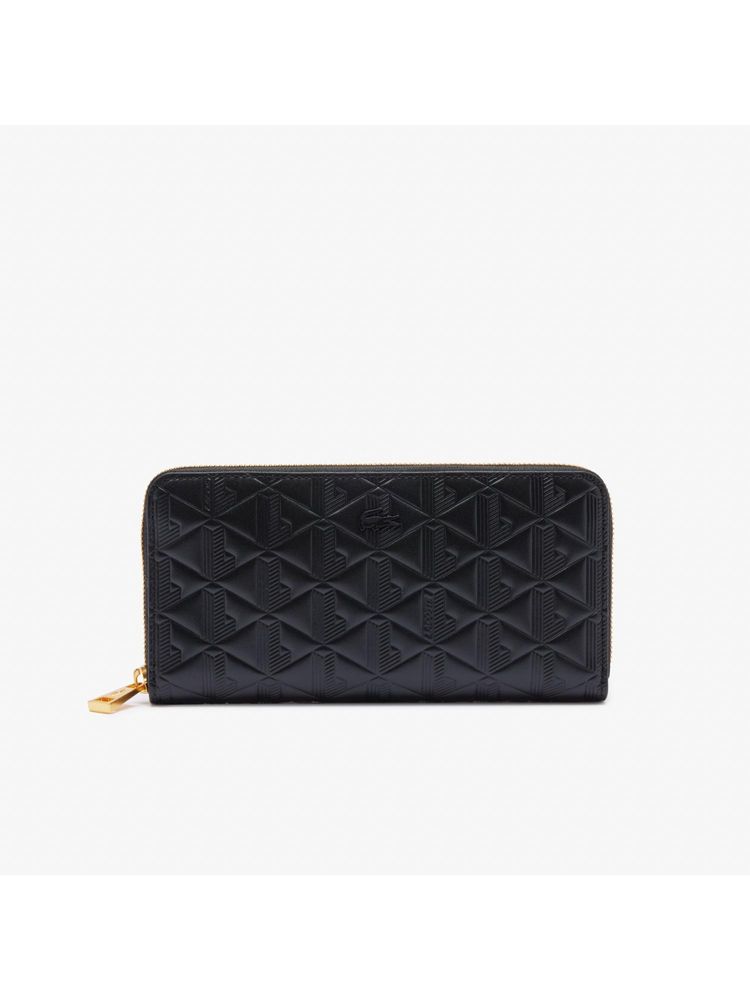 Lacoste Black Maheki Zipped Embossed Leather Wallet-picture-17