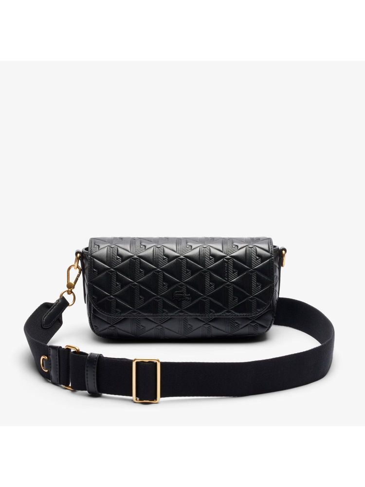 Lacoste Black Maheki Monogram Sling Bag-image-5