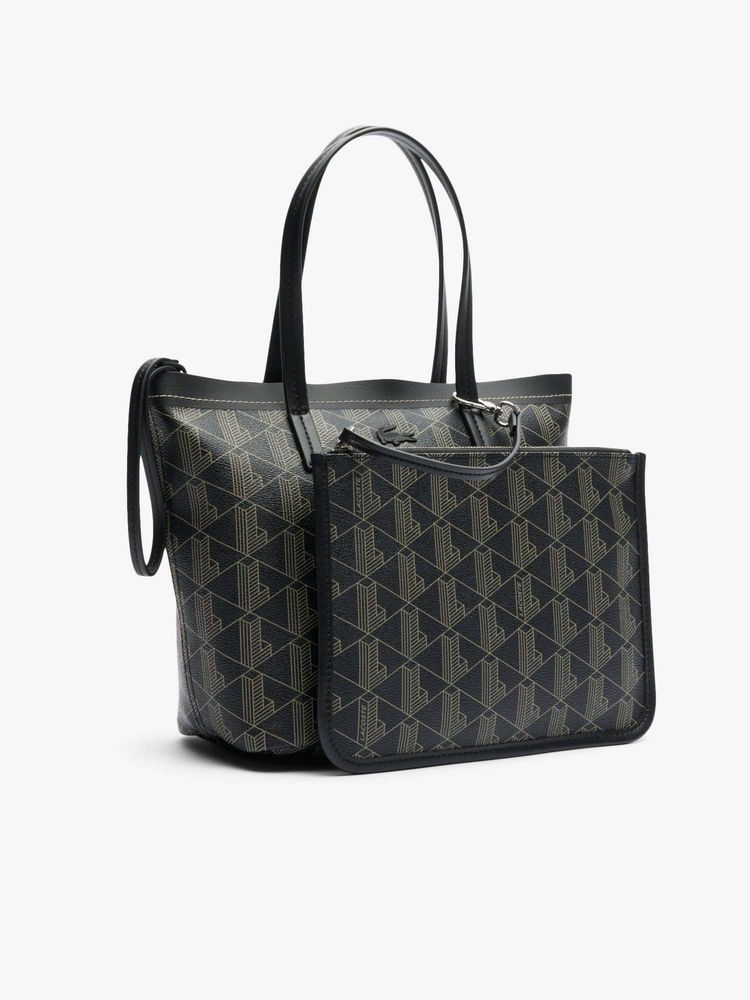 Lacoste Black Small Zely Grained Tote Bag with Pouch-image-30