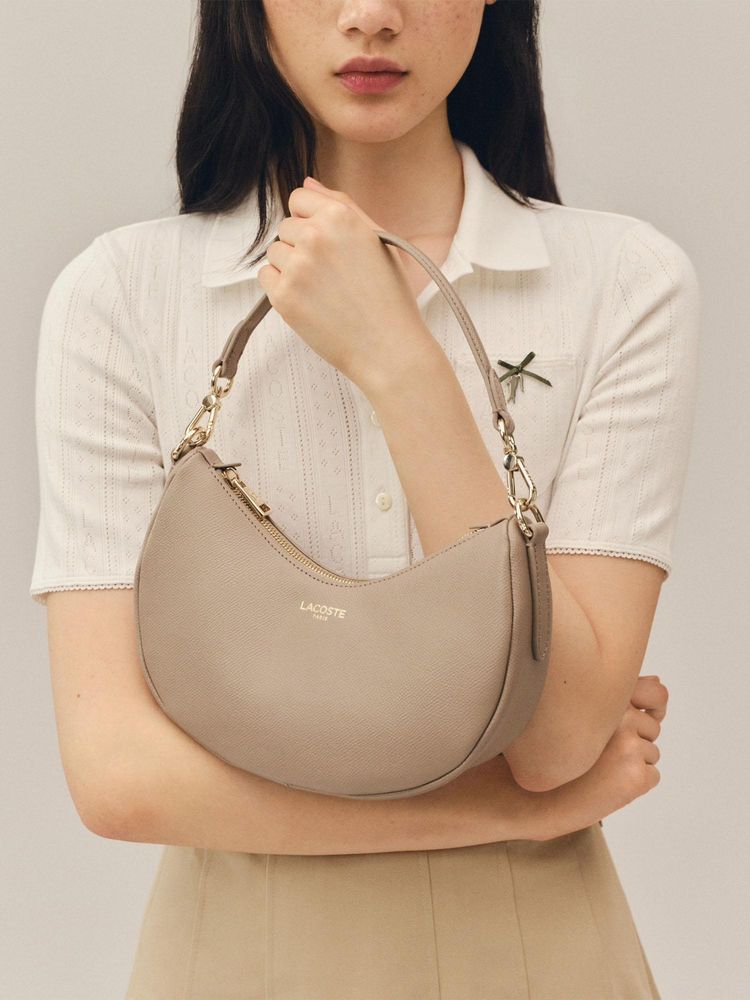 Lacoste Beige Small Champs-elysees Half-Moon Purse-image-0