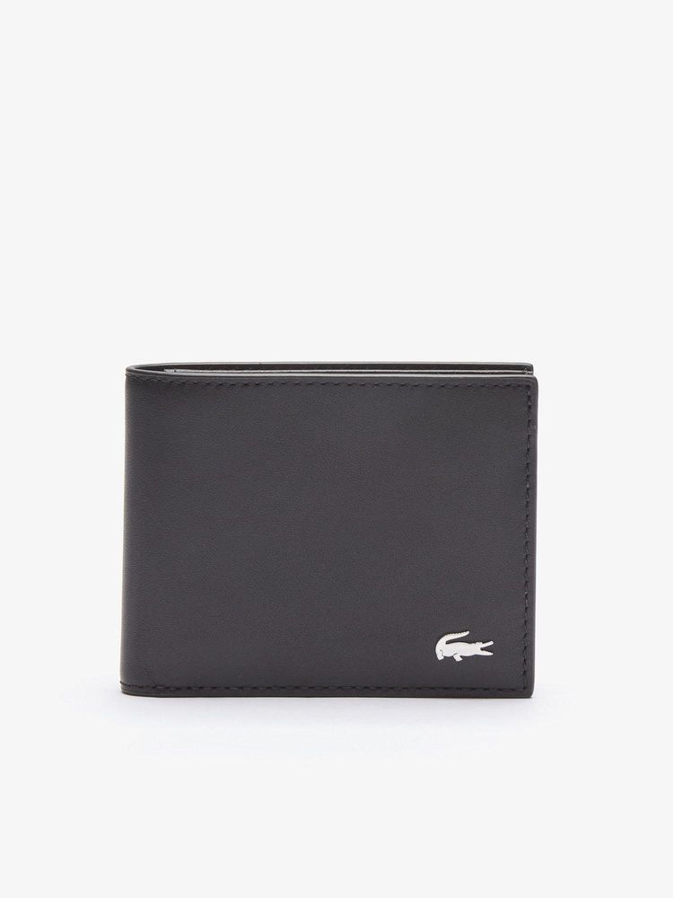 Lacoste Black Men's Fitzgerald billfold in leather with ID card holder-picture-11