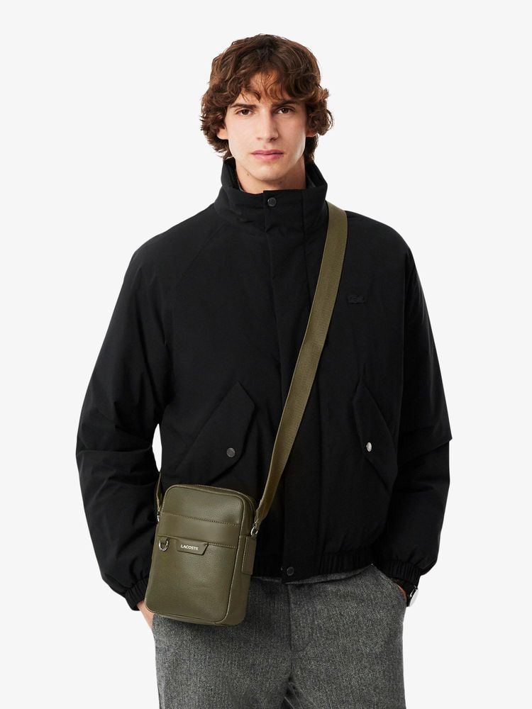 Lacoste Green Ossian Leather Sling Bag-image-1