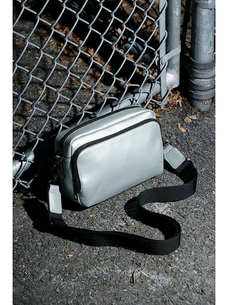 Snitch Silver Nextgen Vegan Leather Crossbody Bag-image-13