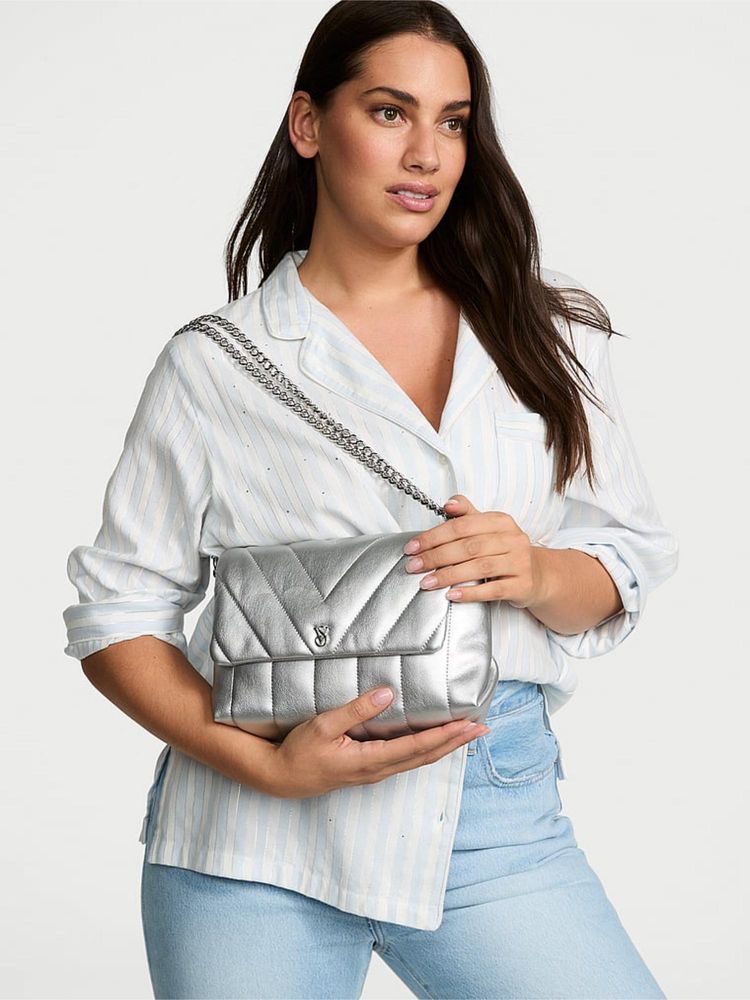 victoria's secret accessories Victoria's Secret Silver Pu Women Crossbody Bag-picture-15