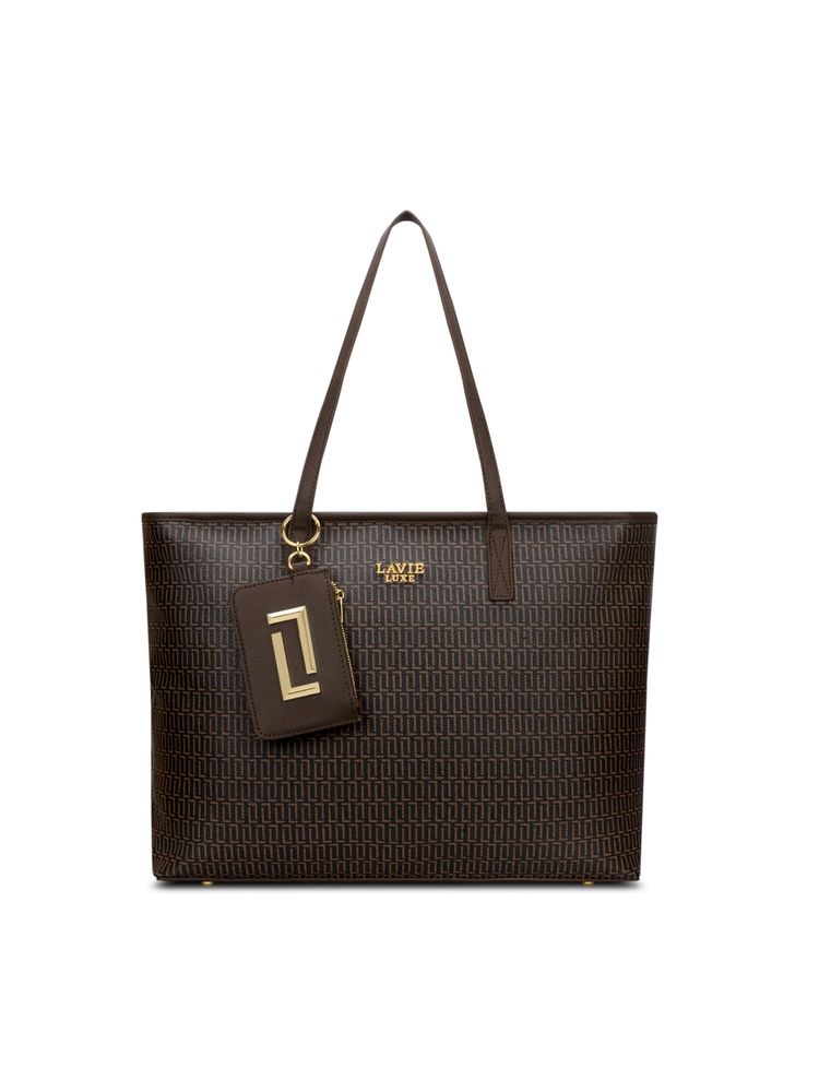 Lavie Luxe Women's Jess 17 Inch Laptop Tote Handbag (Brown)-image-4